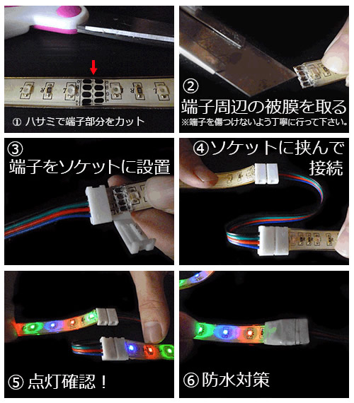 テープライト用　フレキシブルソケット　部品