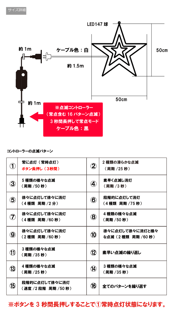 LEDスター　星