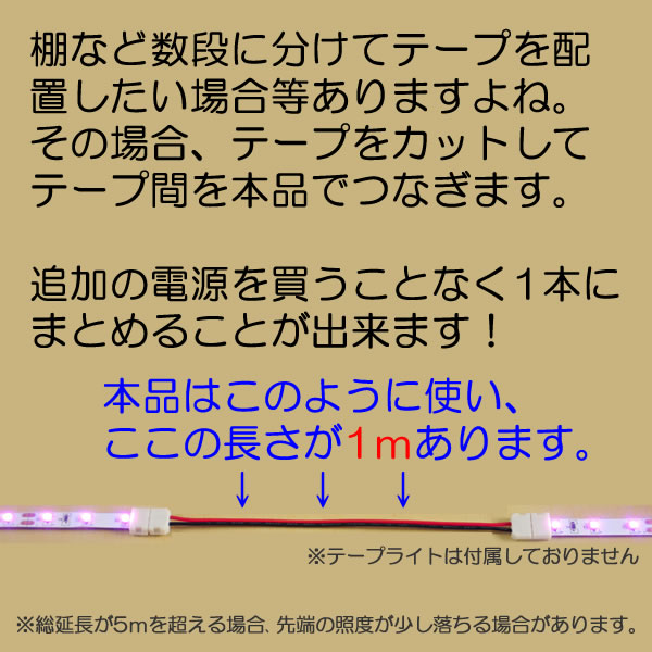 テープライト用　テープ間延長コード　部品